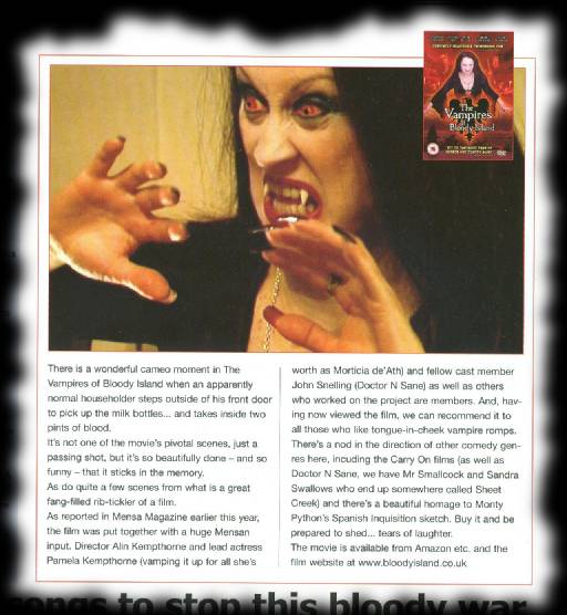 Mensa Magazine reviews The Vampires of Bloody Island